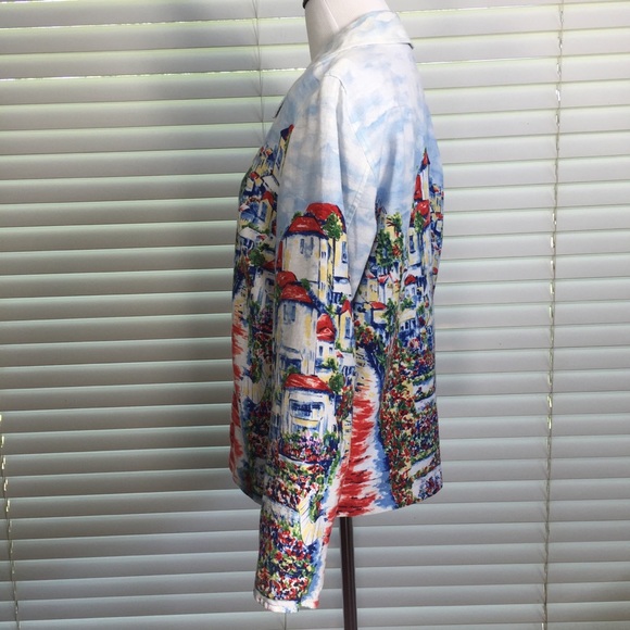Beautiful Colorful Lined Linen Blend Jacket - Picture 5 of 8